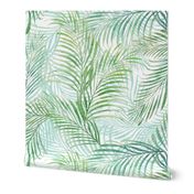 Breezy Palms Soft Green on White 150