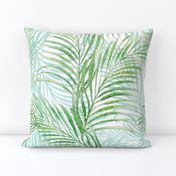 Breezy Palms Soft Green on White 150