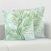 Breezy Palms Soft Green on White 150