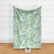 Breezy Palms Soft Green on White 150L