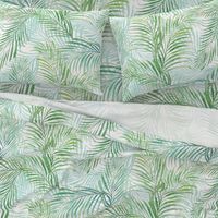 Breezy Palms Soft Green on White 150L