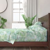 Breezy Palms Soft Green on White 150L