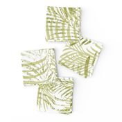 Batik Palms Light Olive on White 150L