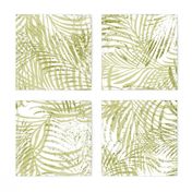 Batik Palms Light Olive on White 150L