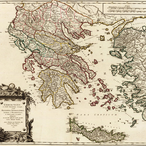 1752 Map of Greece (42"W)