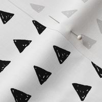 Black Triangle Doodles - Hand Drawn Geometric Inky Monochrome Black and White Baby Nursery Kids Children