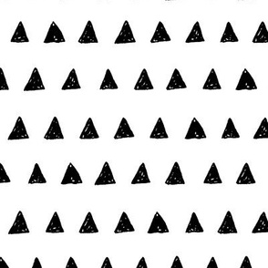 Black Triangle Doodles - Hand Drawn Geometric Inky Monochrome Black and White Baby Nursery Kids Children
