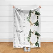 Boho Tropical Cactus Frame Baby Milestone Blanket