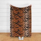 Tribal Tiger stripes print - faux fur orange large