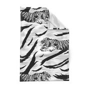 Tribal Tiger stripes print - faux fur white large