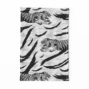 Tribal Tiger stripes print - faux fur white large