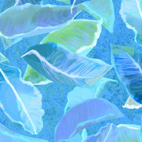 Tropical Leaves Oceania Blue 150