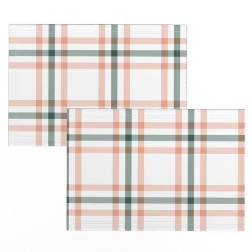 Sage & Coral Plaid