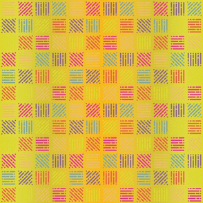 YELLOW ORANGE RAINBOW CHECKERBOARD SQUARES ALPHABET COORDINATE