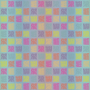 BLUE PASTEL RAINBOW CHECKERBOARD SQUARES ALPHABET COORDINATE