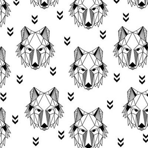 Geometric Wolf (white) Geo Wolves Woodland Animals Baby Boy Nursery Bedding