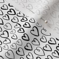 hearts (Small) // black and white hand-drawn gender neutral cool trendy scandinavian inspired black and white kids design