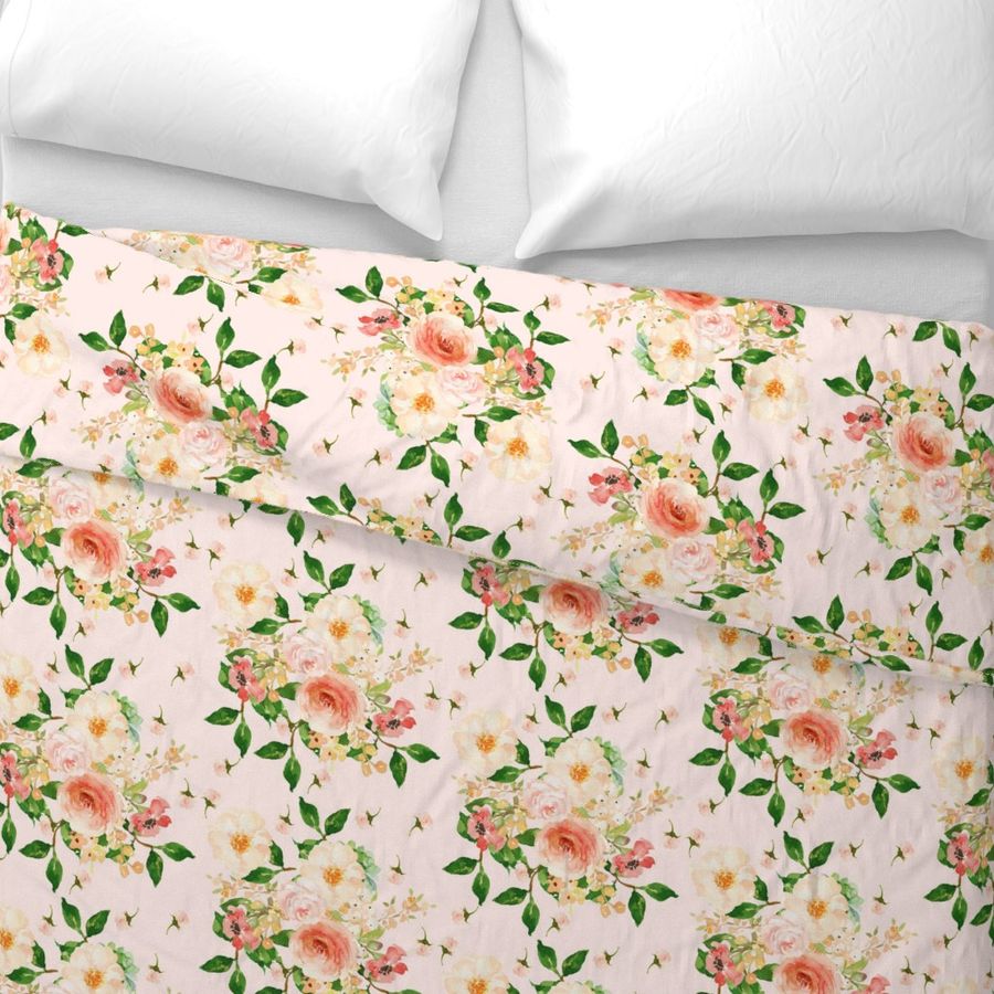 10.5" Floral Peach Delight - Background color #ffebe8