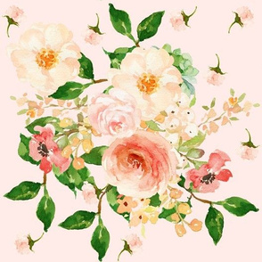 10.5" Floral Peach Delight - Background color #ffebe8