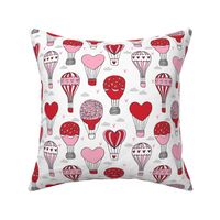 valentines hot air balloon // cute hearts balloons fabric nursery baby white red