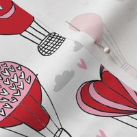 valentines hot air balloon // cute hearts balloons fabric nursery baby white red