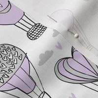 valentines hot air balloon // cute hearts balloons fabric nursery baby white lavender