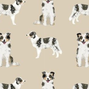 border collie blue merle simple dog fabric dog breed tan