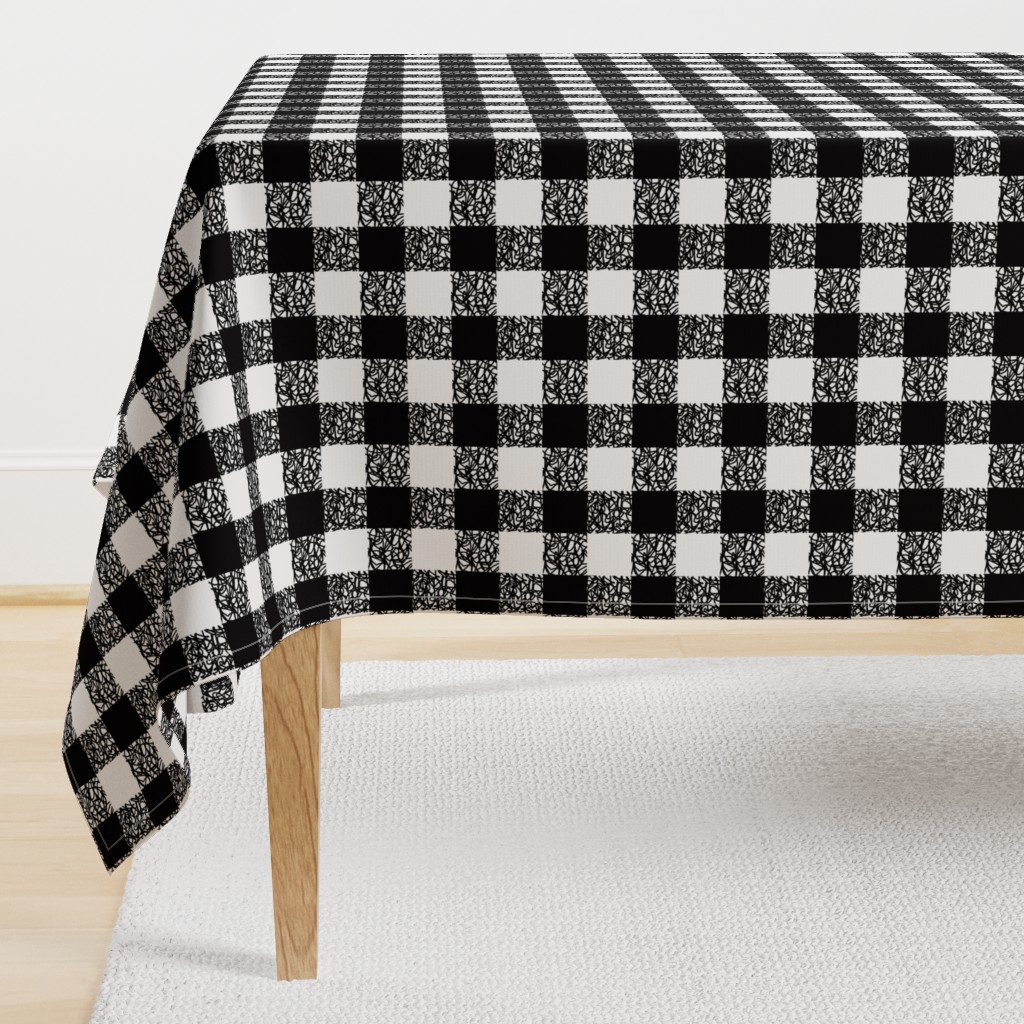 Black & White Scumbling Plaid