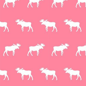 moose silhouette camping woodland animal fabric for nursery girls room pink 