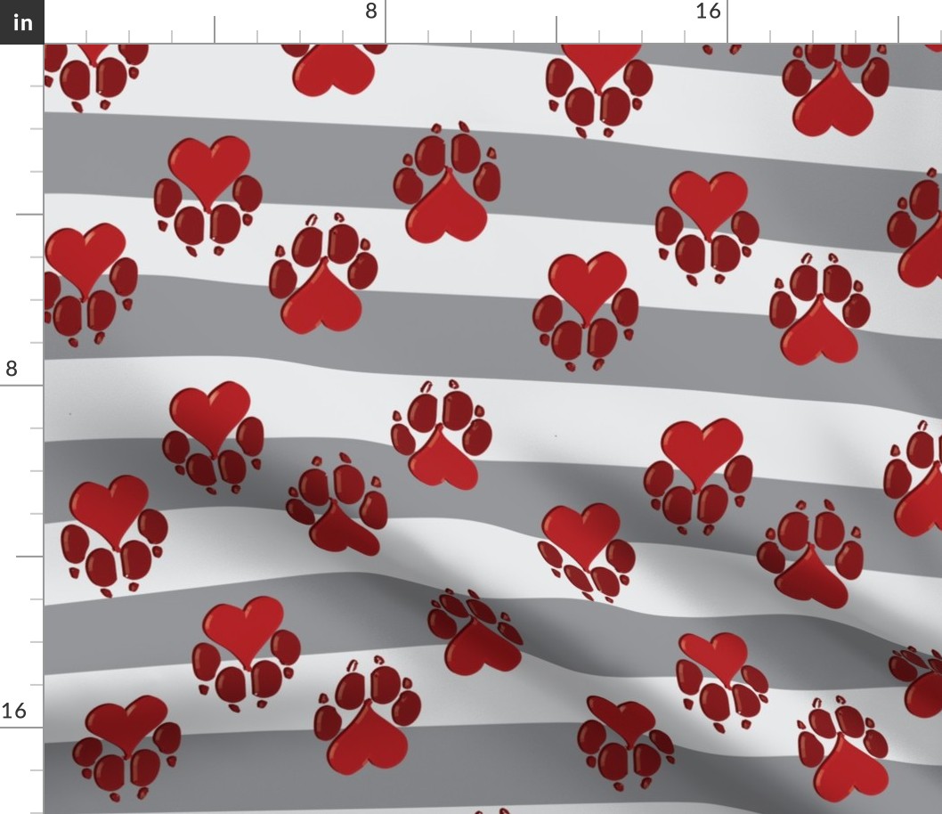 Paw Print Hearts Valentines 