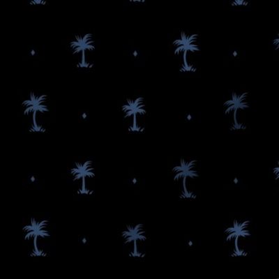 Tiny Palms - Black / Denim Blue - AndreaAlice