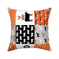 farm life wholecloth - patchwork farming fabric - tractor orange and black (90)