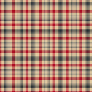 Red and Blue Plaid on Tan