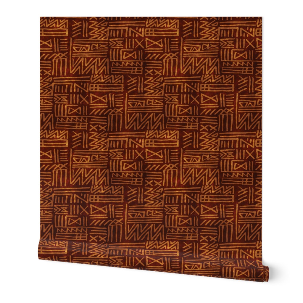 African Tribal Geometric in Earth Tones