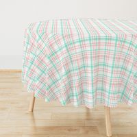 pink and mint watercolor plaid 