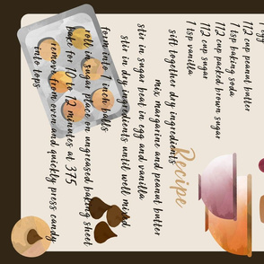 Peanut Blossom Cookie Recipe Tea Towel