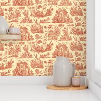 Marseilles Toile ~   Turkey Red on Trianon Cream  