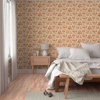 Marseilles Toile ~   Turkey Red on Trianon Cream  