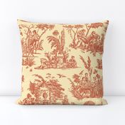 Marseilles Toile ~   Turkey Red on Trianon Cream  