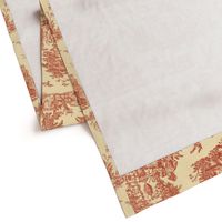 Marseilles Toile ~   Turkey Red on Trianon Cream  