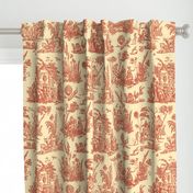 Marseilles Toile ~   Turkey Red on Trianon Cream  