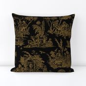 Marseilles Toile ~  Gilt on Black  