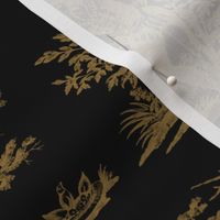 Marseilles Toile ~  Gilt on Black  