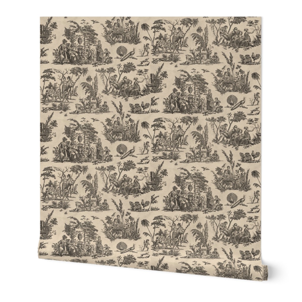 Marseilles Toile ~  Black  on Pale Parchment  