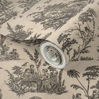 Marseilles Toile ~  Black  on Pale Parchment  