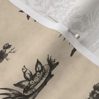 Marseilles Toile ~  Black  on Pale Parchment  