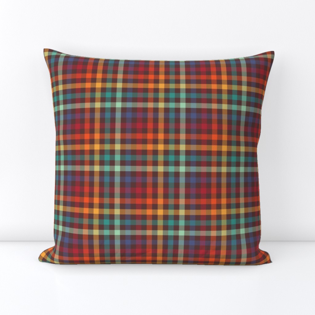 Retro Rainbow Plaid - medium size pattern