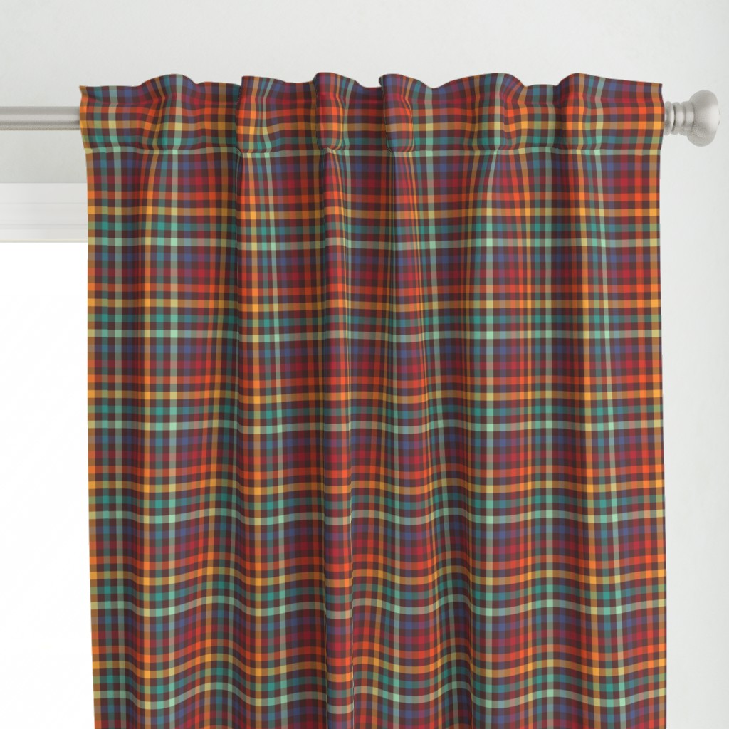 Retro Rainbow Plaid - medium size pattern