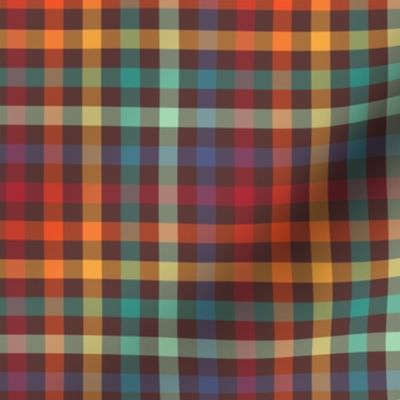 Retro Rainbow Plaid - medium size pattern