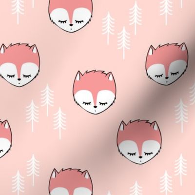 sleepy fox - pink on pink
